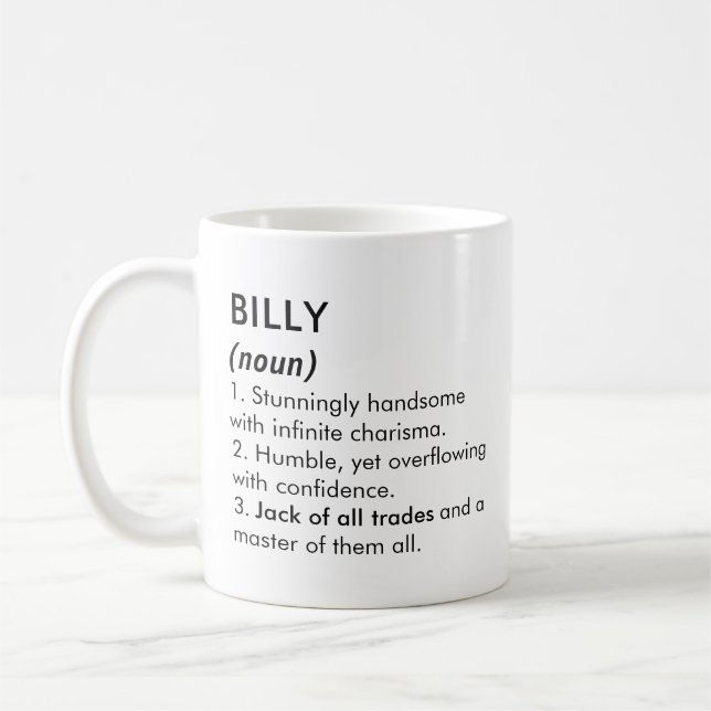 Mug Billy name, Editable name, Custom name (Gauche)