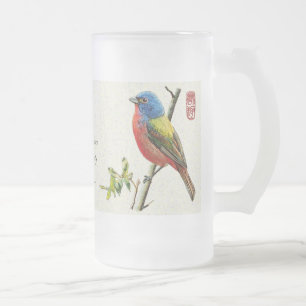 Mug_Bird_ " Wachsamkeit " Mattglas Bierglas