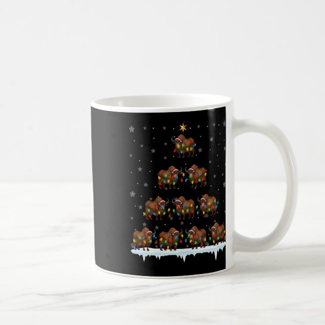 Mug Bison Animal Santa Hat Vilain Arbre de Noël Lumièr (Droite)