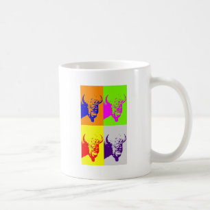 Mug Bison de Buffalo Art Pop de 4 couleurs