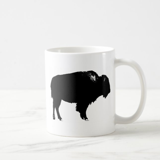 Mug Bison noir et blanc Silhouette Pop Art (Droite)