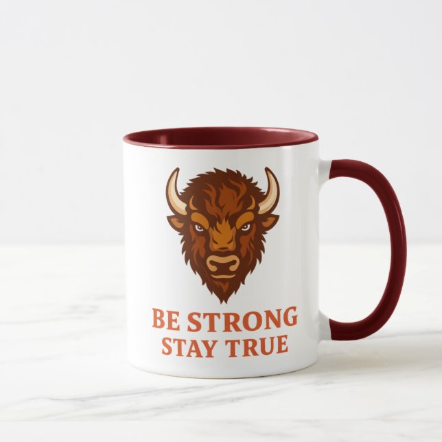 Mug Bison Strength Inspirational Graphic Tee (Droite)