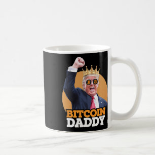 Mug Bitcoin mignon papa Trump Crypto King argent volut