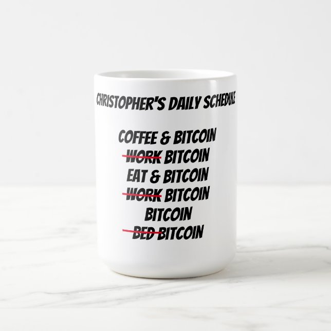 Mug Bitcoin personnalisé (Centre)