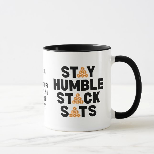 Mug Bitcoin RESTER HUMBLE PILE SATS Christian Crypto (Droite)