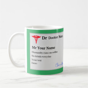Mug Bizarre de café personnalisé sur ordonnance du méd
