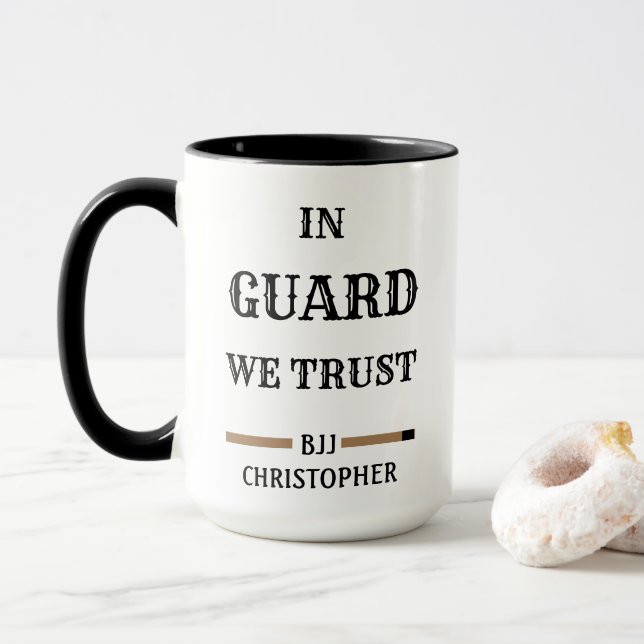 Mug BJJ Brésil Jiu Jitsu Guard Trust Ceinture Brown (Avec donut)