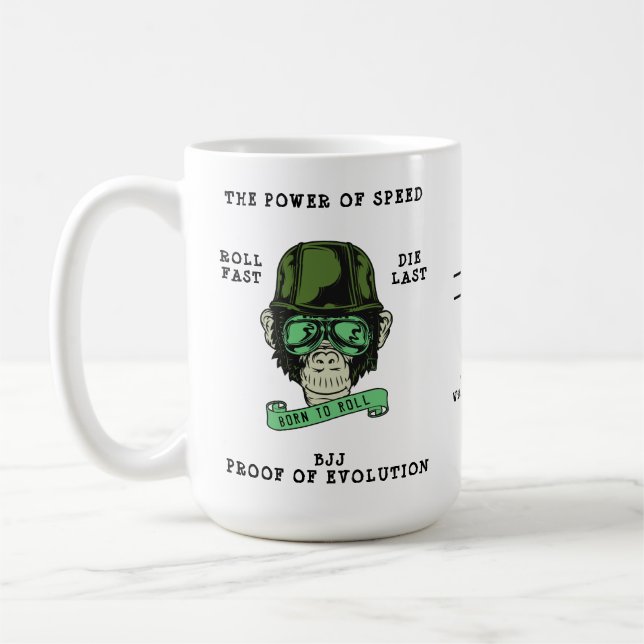 Mug BJJ Evolution Monogramme Ajouter Votre Nom Jiu Jit (Gauche)