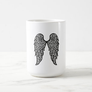 Mug Black and White Lace Archangel Wings – Elegant Ang