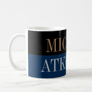 Mug Black Blue Bold Texte tendance Style Votre nom