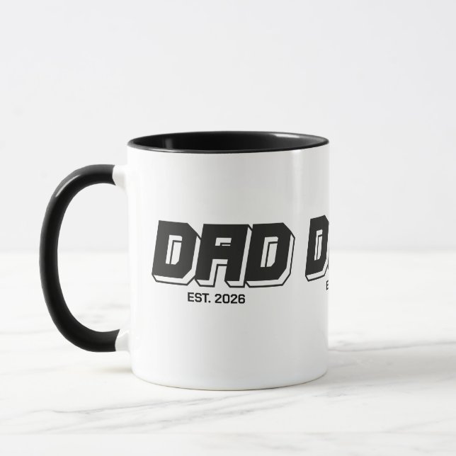 Mug Black Bold Established New Dad Gift (Gauche)