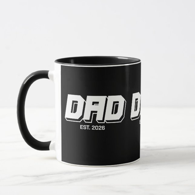 Mug Black Bold Established New Dad Gift (Gauche)
