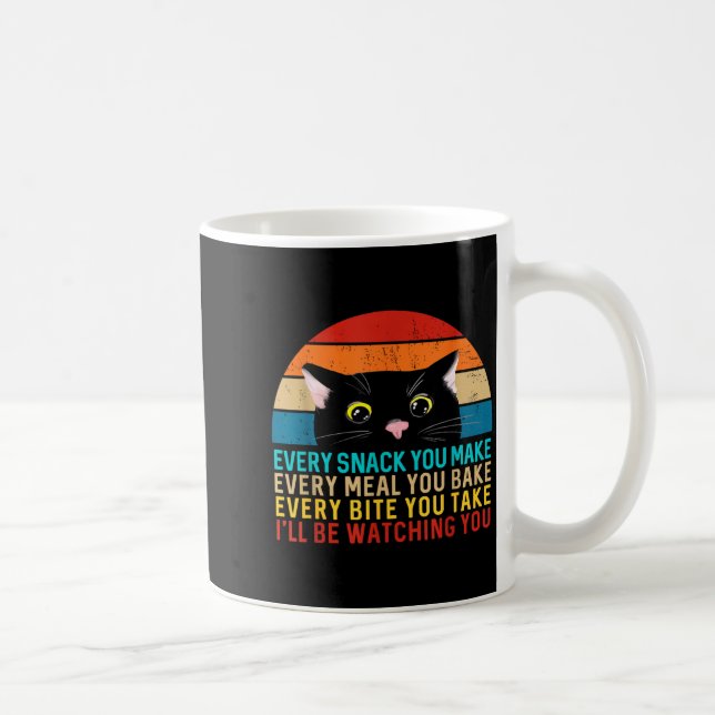 Mug Black Cat Themed Every Snack You Make Retro Peekin (Droite)