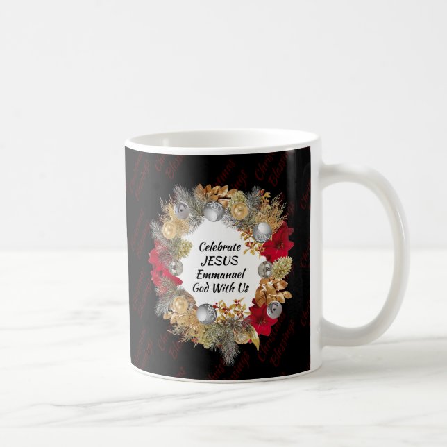 Mug Black Christmas Wath JESUS Monogramme (Droite)