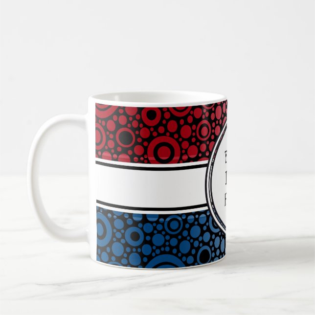 Mug Black Dots & Circles Grid + your backgr. & (Gauche)