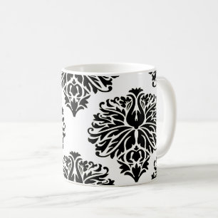 Mug Black Elegant Damask