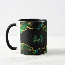 Mug Black Emerald Green Gold personnalisé