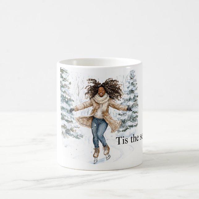 Mug Black Girl Ice Skating Christmas (Centre)
