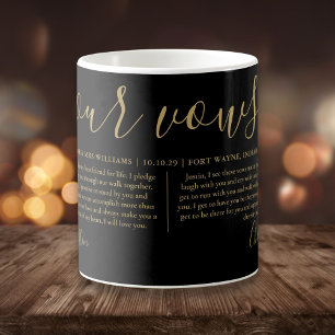 Mug Black Gold Script Son et ses photos Mariage Vows