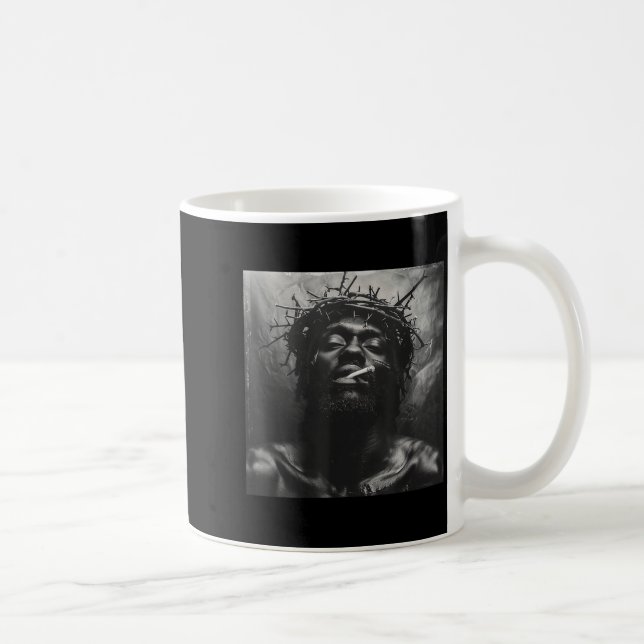 Mug Black Jesus Smokes, Christianity, Church, Christ,  (Droite)
