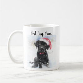 Mug Black Lab Chiot portant chapeau de Noël