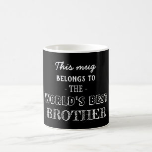 Mug Black Modern Minimal Cadeau Belongs Best Brother