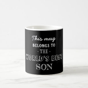 Mug Black Modern Minimal Cadeau Belongs Best Son