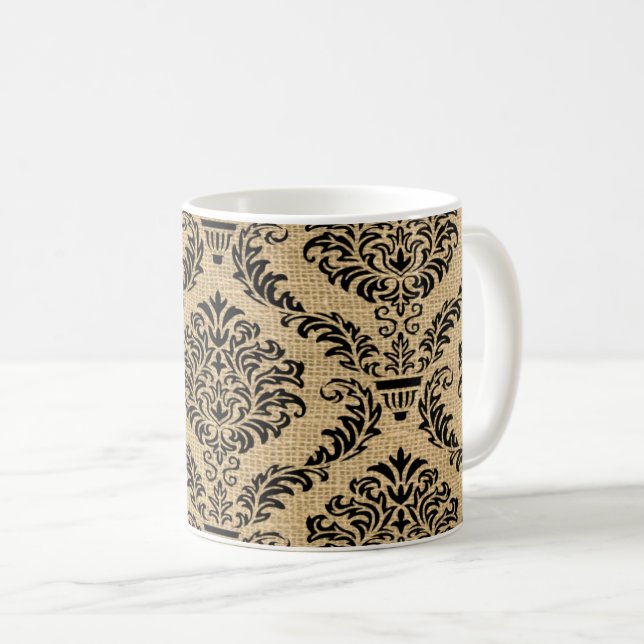 Mug Black Parisian Moods Damask (Devant droit)