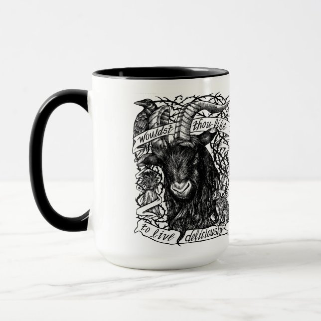 Mug Black Phillip "Vivez délicieusement" (Gauche)