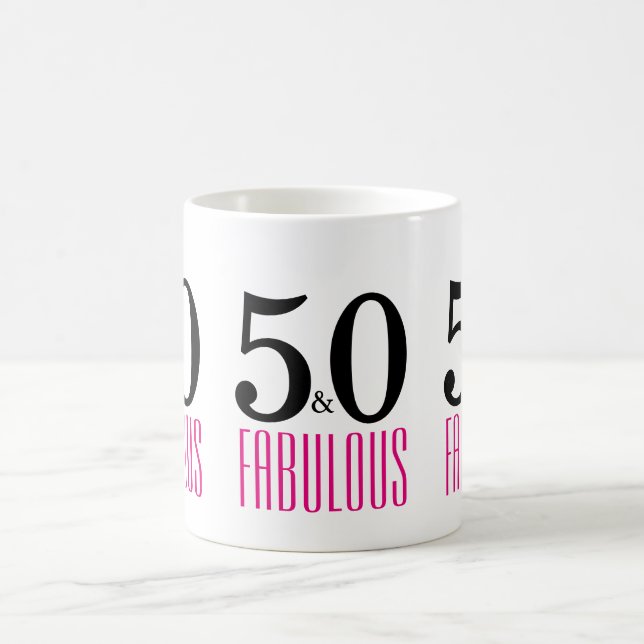 Mug Black Pink 50 et fabuleux 50e anniversaire (Centre)