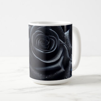 Mug Black Rose on Black Brocade