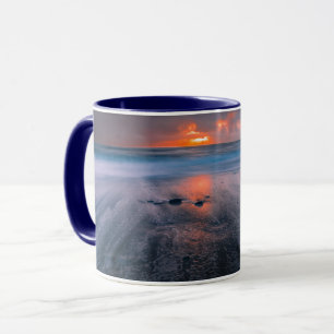 Mug Black Sand Beach Island Sunset Island