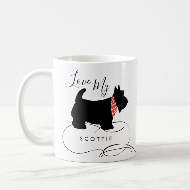 Mug Black Scottish Terrier Dog Love My Scottie (Gauche)