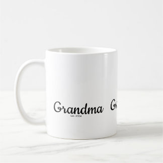 Mug Black Script Established Grandma