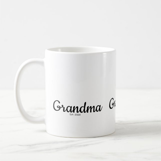Mug Black Script Established Grandma (Gauche)