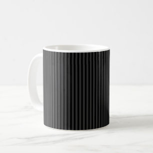 Mug Black & Smoky Black Narrow Vertical Stripes