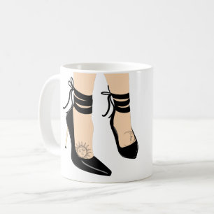 Mug Black Strappy High Heels Sun Moon Girly Chic