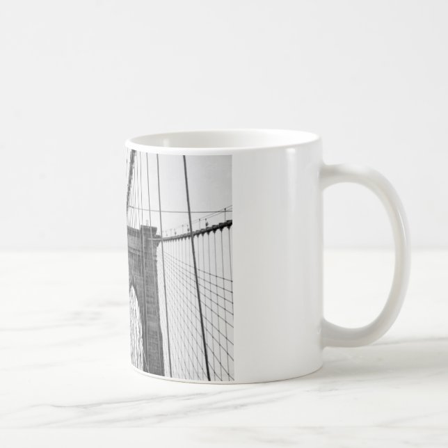 Mug Black White Brooklyn Bridge New York (Droite)
