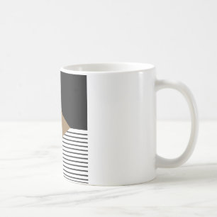Mug Black White Colorblock & Brown Diamond