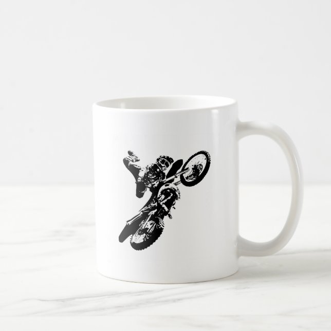 Mug Black White Pop Art Motocross Motorcyle Sport (Droite)