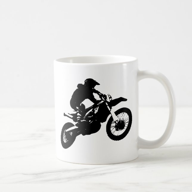 Mug Black White Pop Art Motocross Motorcyle Sport (Droite)