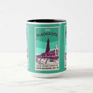 Mug Blackpool Seaside Resort Angleterre Art Vintage