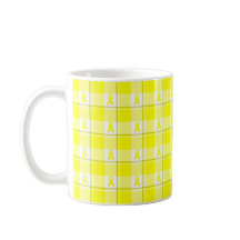 Mug Bladder Cancer Awareness Plaid, Yellow Ribbon