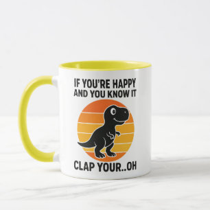 Mug Blague de T Rex drôle applaudissez votre Oh Rétro