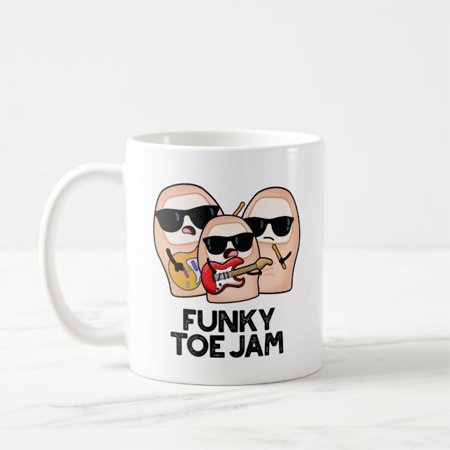 Mug Blague musicale funky sur l'orteil drôle  (Gauche)