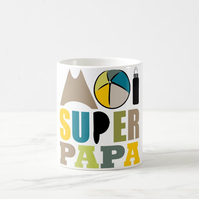 Mug Blanc 325 ml Ich Superpapa - Naturlogo Kaffeetasse (Mittel)