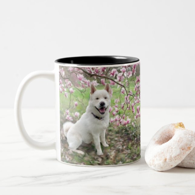 Mug - Blanc Akita (Avec donut)