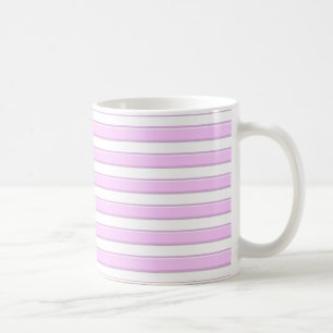 Mug Blanc avec Rayures Horizontales Roses