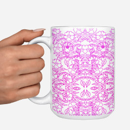 Mug blanc Botanique rose Floral Gradient décoratif