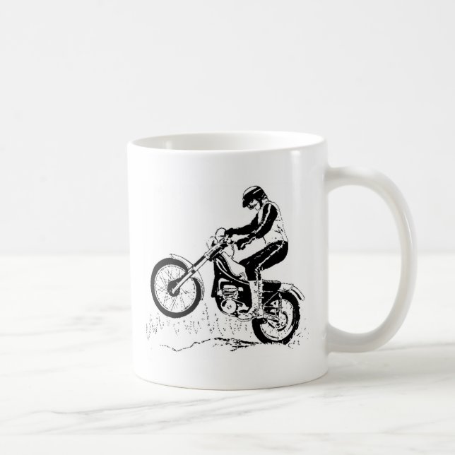 Mug Blanc de noir de cavalier de vélo de Dirtbike (Droite)